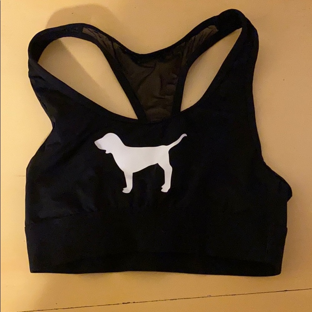 black VS PINK racerback sports bra